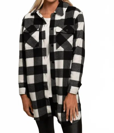 Pine Apparel Stack It Shacket In Black White Plaid In Multi