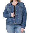 Pine Apparel Trucker Denim Jacket - Plus In Blue In Blue