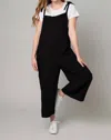 Pine Apparel Washer Linen Blend Cargo Romper In Black In Black