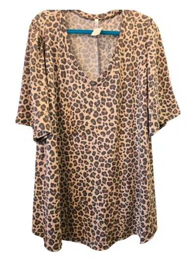 Pine Apparel Women's Animal Print Tee In Brown