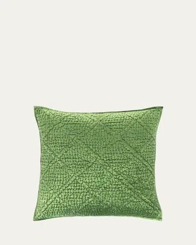 Pine Cone Hill Parisienne Velvet Evergreen Quilted Euro Sham
