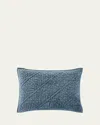 Pine Cone Hill Parisienne Velvet Slate Quilted Standard Sham In Slate
