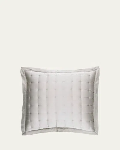 Pine Cone Hill Puff Tencel Euro Sham, Gray In Grey