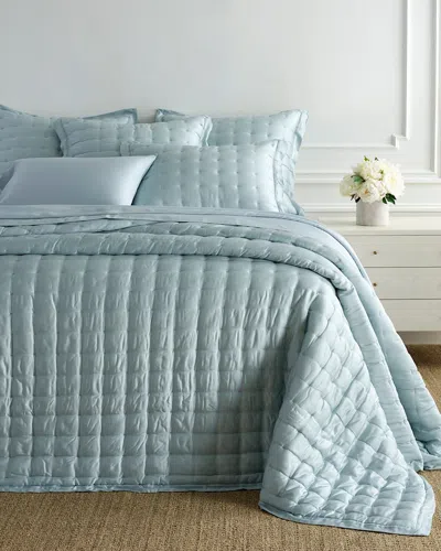 Pine Cone Hill Puff Tencel Full/queen Quilt, Robin's Egg Blue