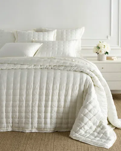 Pine Cone Hill Puff Tencel King Euro Sham, Ivory