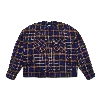 Pine Los Angeles Men's Blue / Brown Japanese Plaid Puffer Jacket-navy Blue In Blue/brown