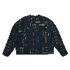 Pine Los Angeles Men's Green / Yellow / Orange Japanese Plaid Puffer Jacket-forest Green In Green/yellow/orange
