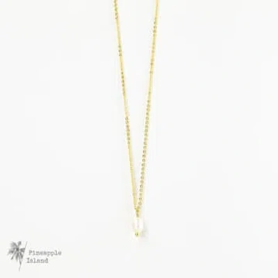 Pineapple Island Asri Drop Charm Necklace In Metallic