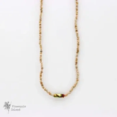 Pineapple Island Hapuna Beach Beaded Surfer Necklace In Gold
