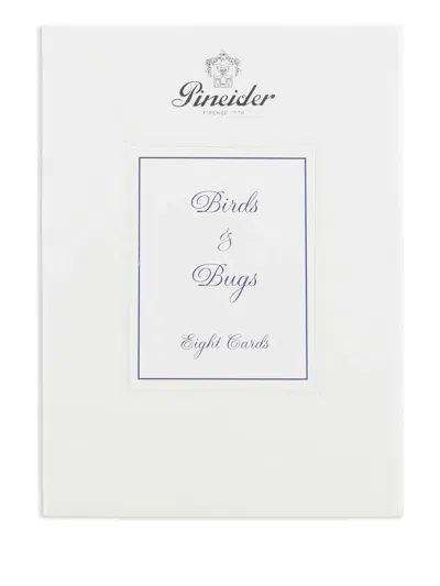 Pineider Birds And Bugs Stationery Set In White