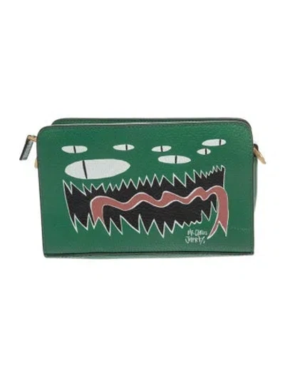Pre-owned Pineider Leather Crossbody Bag In Green