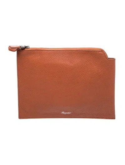 Pre-owned Pineider Leather Portfolio In Brown