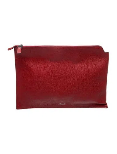 Pre-owned Pineider Leather Portfolio In Red