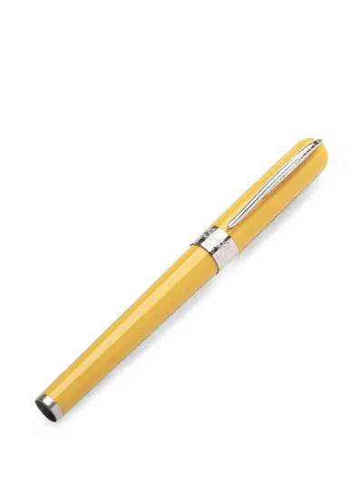 Pineider Logo-engraved Pen In Yellow