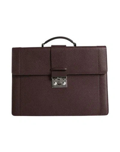 Pineider Man Handbag Chocolate Brown Size - Leather