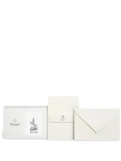 Pineider Milano Card Set Of 12 In Weiss