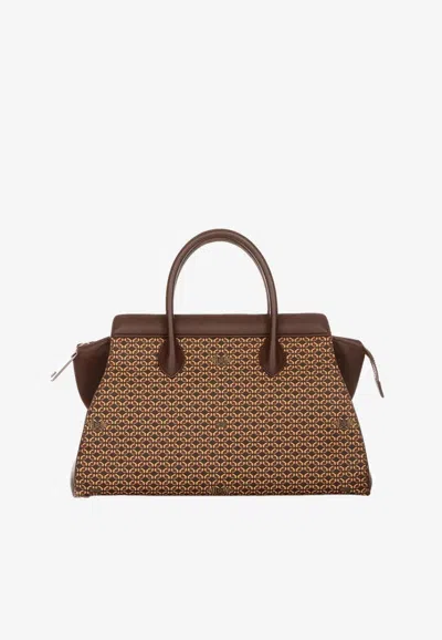 Pinel Et Pinel Medium Patti Coated Canvas Top Handle Bag