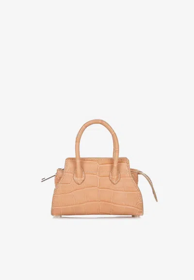 Pinel Et Pinel Mini Patti Croc-embossed Leather Top Handle Bag