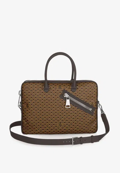 Pinel Et Pinel Small Bombay Zip Coated Canvas Briefcase Bag
