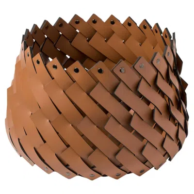 Pre-owned Pinetti 21st Century Almeria Magazine Or Shoes Leather Basket Handwoven In Italy In Brown