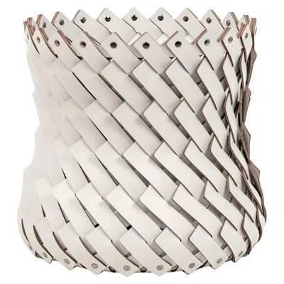 Pre-owned Pinetti 21st Century Almeria Medium Decorative Basket Handwoven In Italy In Gray