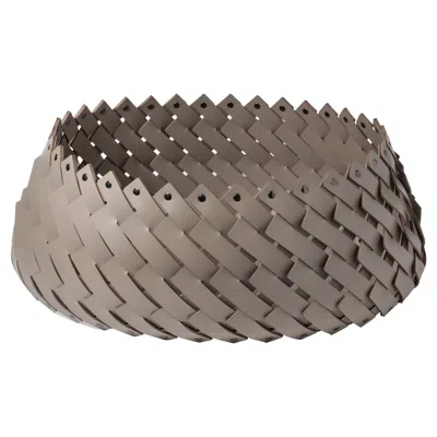 Pre-owned Pinetti 21st Century Almeria Oval Towel And Shoes Handwoven Basket Made In Italy In Gray