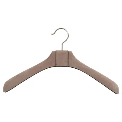 Pre-owned Pinetti 21st Century Coat Hanger Full Covered In Real Leather Handcrafted In Italy In Brown