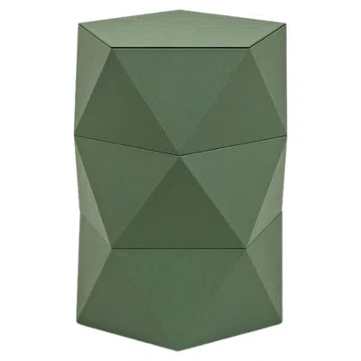 Pre-owned Pinetti 21st Century Euclide Stool In Wood & Calf Leather In Brown