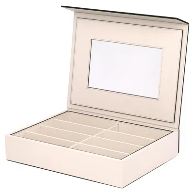 Pre-owned Pinetti 21st Century Leather Eyeglasses Box Cover With Mirror Handcrafed In Italy In Brown