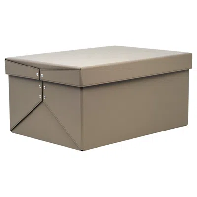 Pre-owned Pinetti 21st Century Leather Origami Box For Closet & Wardrobe Handcrafted In Italy In Gray
