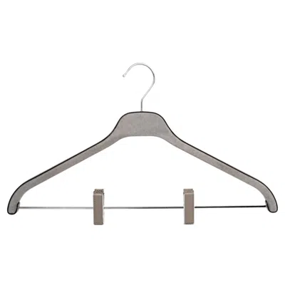 Pre-owned Pinetti 21st Century Trousers Hanger With Clips Suede & Leather Handcrafted In Italy In Gray