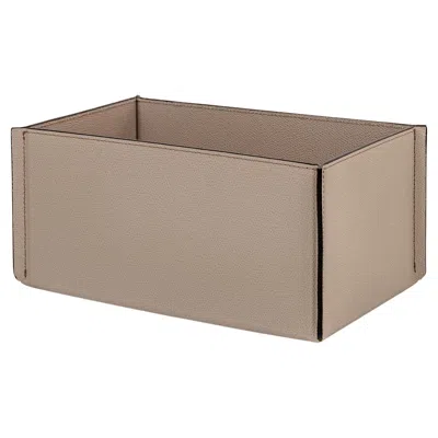 Pre-owned Pinetti 21st Century Washcloth Tray In Full Calf Leather Handmade In Italy In Brown