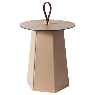 Pre-owned Pinetti Aile Tall Beige Side Table In Brown