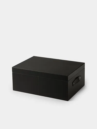 Pinetti Avio Leather Large Storage Box In Black