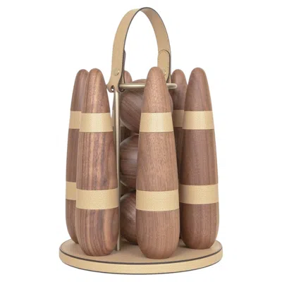 Pre-owned Pinetti Bowling Set In Brown