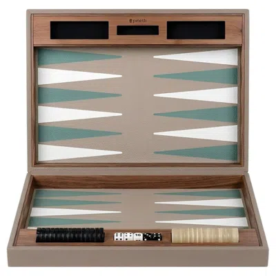 Pre-owned Pinetti Cairo Taupe Backgammon Set In Brown