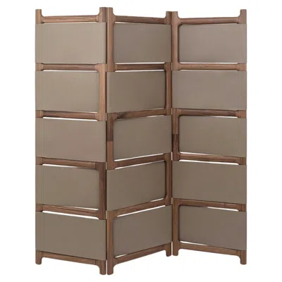 Pre-owned Pinetti Chelsea Solid Wood Folding Screen In Brown