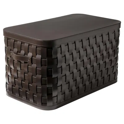Pre-owned Pinetti Demetra Brown Rectangular Tall Basket With Lid