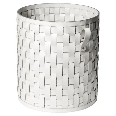 Pre-owned Pinetti Demetra Cream Round Small Basket In White