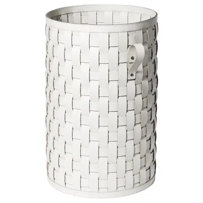 Pre-owned Pinetti Demetra Cream Round Tall Basket In White