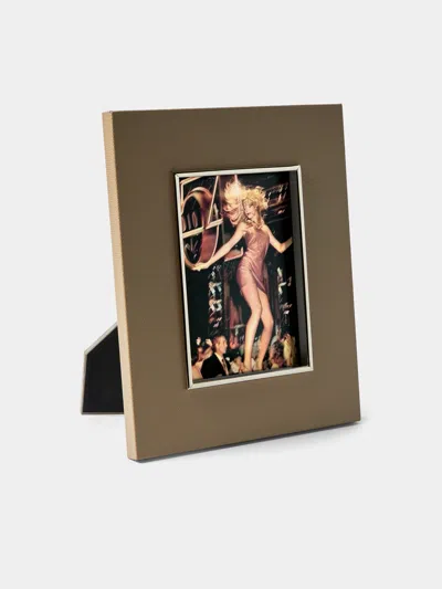 Pinetti Leather And Silver-plated Photo Frame (5x7") In Multi