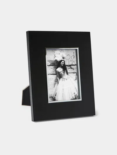 Pinetti Leather And Silver-plated Photo Frame (5x7") In Black
