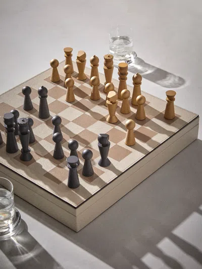 Pinetti Leather Chess And Checkers Set