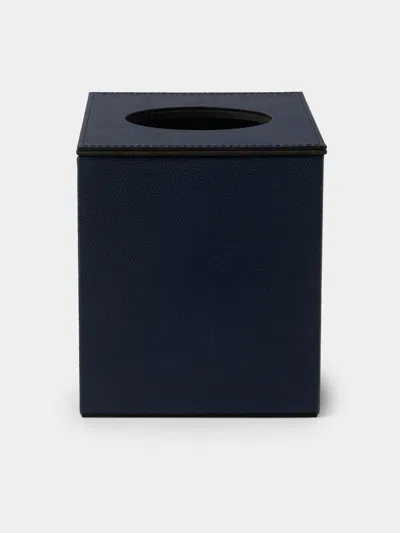 Pinetti Leather Magnetic Tissue Box In Blue