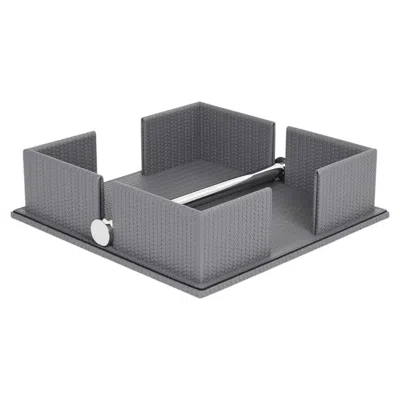 Pre-owned Pinetti Napkin Holder In Woven Leather In Gray