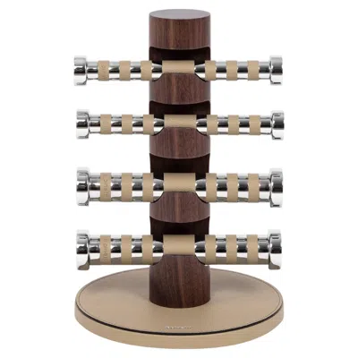 Pre-owned Pinetti Set Of 4 Iron Dumbbells With Stand In Brown