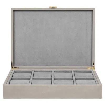 Pre-owned Pinetti Taupe Leather Prestige Watches Box In Brown