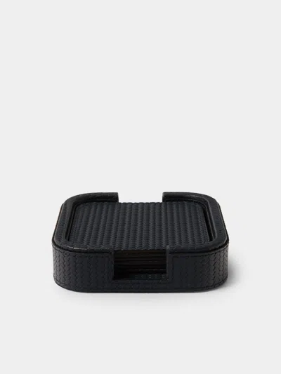 Pinetti Woven Leather Square Coasters (set Of 6) In Multi