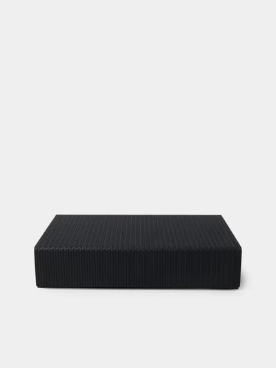 Pinetti Woven Leather Sunglasses Case In Black