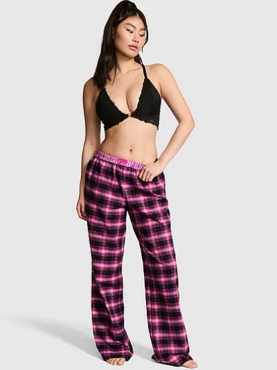 Pink 100% Cotton Favorite Flannel Pajama Pants In Print